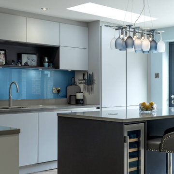 Contemporary blue kitchen in Thame