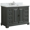Sutton Gray Bathroom Vanity With Marble Top, 48''