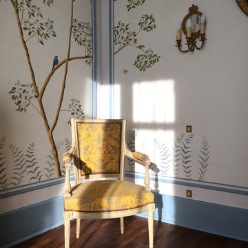 Hand painted wallpaper - commission Chambre Royale (Blois-France)