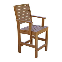 Highwood - Weatherly Outdoor Counter Height Armchair, Toffee - Outdoor Bar Stools And Counter Stools