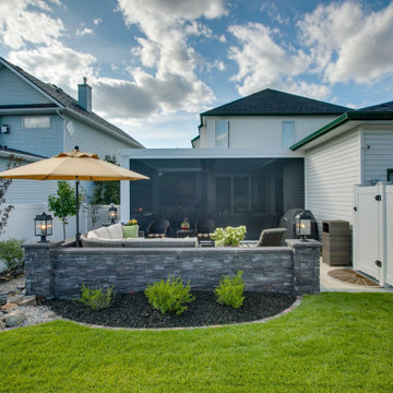 South Calgary StruXure Adjustable White Pergola Enclosed with Phantom Screens