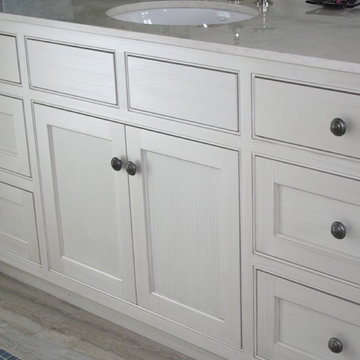 Housefox Design - grey glaze on a bathroom cabinet.