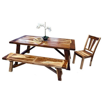 Kalispell Solid Sheesham Wood Dining Table.