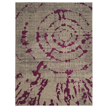 Safavieh Porcello Collection PRL7735 Rug, Light Grey/Purple, 8'2" X 11'