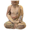 Rustic Wood Sitting Gautama Amitabha Shakyamuni Buddha Statue Hws2734
