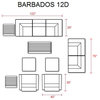 Barbados 12 Piece Outdoor Wicker Patio Furniture Set, Cilantro
