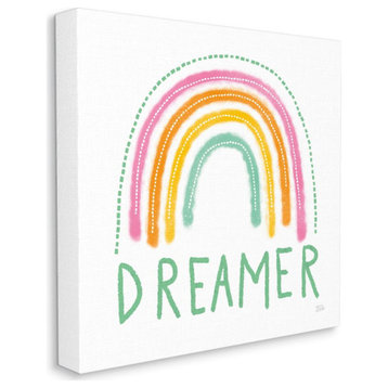 Dreamer Text Dotted Line Rainbow Girl Inspirational Phrase,1pc, each 30 x 30