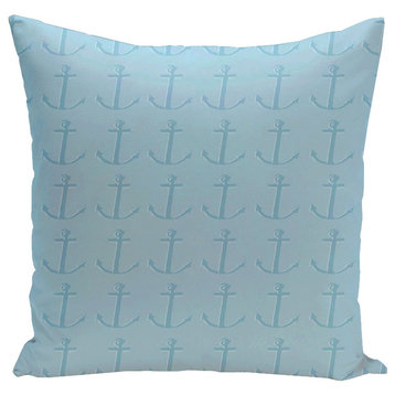 Polyester Decorative Outdoor Pillow, Anchor, 18"x18"