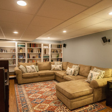 Gorgeous Basement Family Room, Mudroom, and Bathroom
