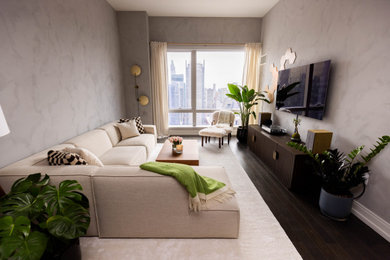 Example of a danish family room design in New York