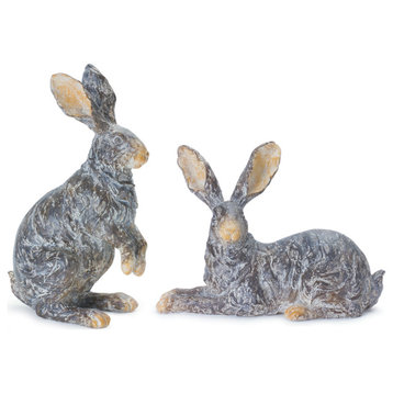 Garden Rabbit Figurine, 2-Piece Set