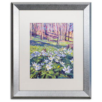 Glover 'Anemones in the Meadow' Art, Silver Frame, 16"x20", White Matte