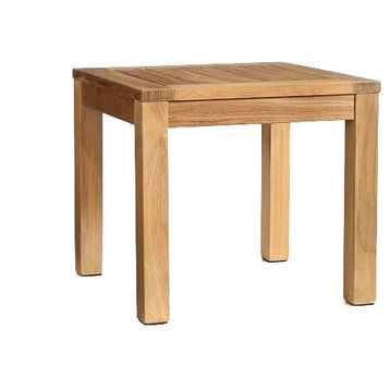 26.75" Outdoor Teak Stool, Square Side Table, End Table