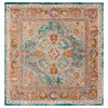 Safavieh Aria Collection ARA120 Rug, Blue/Orange, 6'5" Square
