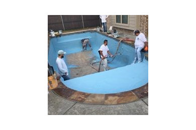 Inspiration for a small timeless backyard rectangular pool remodel in Dallas with decking
