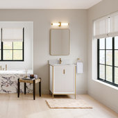 24 Triadsville Corner Shape White Bathroom Sink Vanity With
