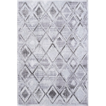 Dynamic Rugs Mosaic 1666 Moroccan Rug, Gray/Cream, 2'2"x7'7" Runner