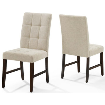 Modway Promulgate Biscuit Tufted Dining Chair Set of 2, Beige -EEI-3335-BEI