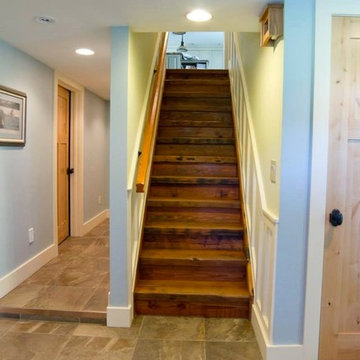 Waterfront Home - reclaimed heart pine flooring