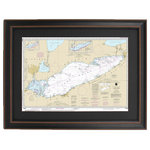 Framed Nautical Maps - Poster Size Framed Nautical Chart, Lake Erie - This poster size Framed Nautical Map covers the waterways of the Lake Erie. The Framed Nautical Chart is the official NOAA Nautical Chart detailing the waters around one of our Great Lakes.