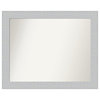 Shiplap White Non-Beveled Wood Wall Mirror 32.25x26.25 in.