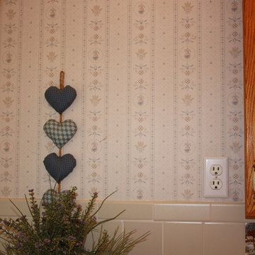 Metallic Stenciled Bathroom - Before