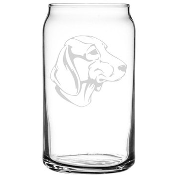 Hamiltonstovare Dog Themed Etched All Purpose 16oz. Libbey Can Glass