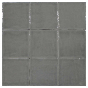 Artigiano 5x5 Zellige Style Ceramic Tile - Platinum Gray - Sample Swatch