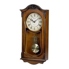 50 Most Por Bulova Pendulum Wall Clocks For 2018 Houzz Bulova Cranbrook Chiming Pendulum Wall Clock Old World Walnut Finish