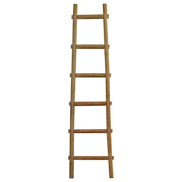 HomeRoots 6 Step Brown Decorative Ladder Shelve