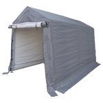 Impact Shelter - Peak Style Storage Shed, Gray - * Top quality 1.5" diameter steel frame with steel joints