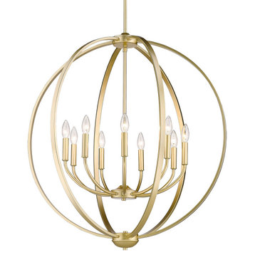 Golden Colson 9-Light Chandelier in Olympic Gold