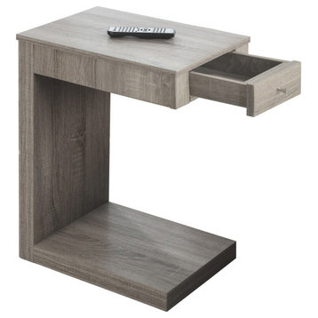 Accent Table With Drawer, Dark Taupe