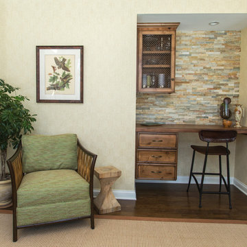 Sunroom becomes a restful retreat between kitchen and living room.
