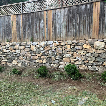 Large Bolder Granite Stone Retaining Wall in Chevy Chase MD