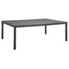 Summon 90" Outdoor Wicker Rattan Dining Table, Gray