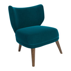 50 Most Por Solid Color Armchairs And Accent Chairs For 2018 Houzz Mod Merle Accent Chair Lagoon Blue Velvet Armchairs And Chairs