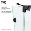 VIGO Pirouette Frameless Shower Door, 36", Matte Black