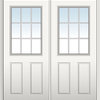 Internal Grilles Fiberglass Double Door, 74"x81.75", Hand In-Swing: Right