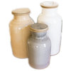 Set of Three Ceramic Canisters-one Each Color