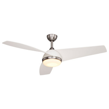Odell 52" Ceiling Fan Brushed Nickel and Matte White