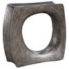 Bowery Hill Mixing Art with Function Contemporary Resin Side Table in Silver