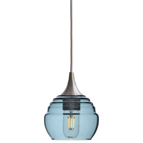 301 Lucent: Single Pendant Light, Slate Gray, Brushed Nickel, 4 Watt