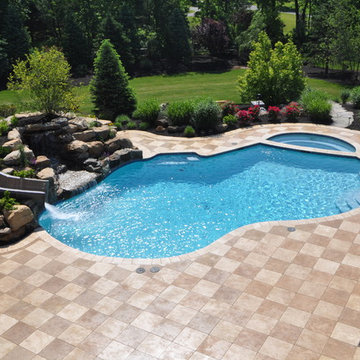 Salt Water Pool Renovation with Water Slide