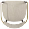 Camas Modern Fabric Upholstered Iron 25" Counter Stools, Set of 2, Beige/Black