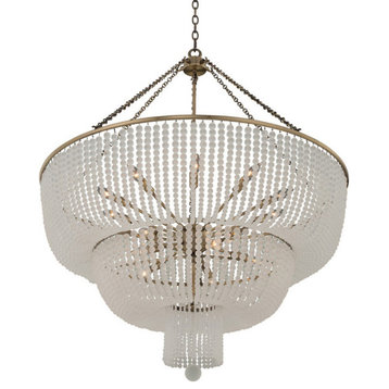 Kalco 511858 Esperanza 39"W Beaded Waterfall Chandelier - Brushed Champagne