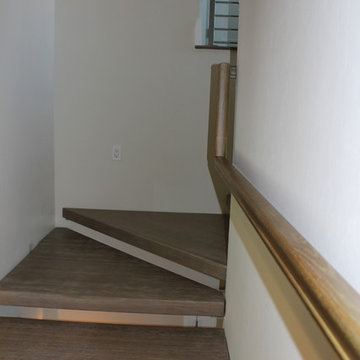White Oak Open Rise Stair & Stainless Steel Rod Balustrade