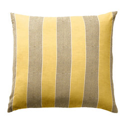 Yellow & Grey Simple Throw Pillow - Square - Decorative Pillows