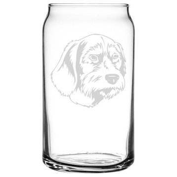 Pudelpointer Dog Themed Etched All Purpose 16oz. Libbey Can Glass
