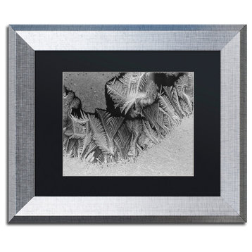 Kurt Shaffer 'Window Frost Pattern 1' Art, Silver Frame, Black Matte, 14"x11"